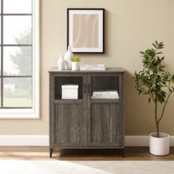 Transitional Glass And Grooved Door Accent Cabinet - Saracina Home 13 Transitional Glass And Grooved Door Accent Cabinet - Saracina Home -Furniture Store GUEST a1947db9 6566 40de 8853 23318fcef57c