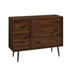 Ivora Lifted Mid-Century Modern Asymmetrical 5 Drawer Dresser - Saracina Home -Furniture Store GUEST a2001711 f7c0 4188 bac4 4c7518530264