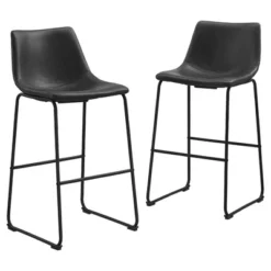 Set Of 2 Laslo Modern Upholstered Faux Leather Barstools - Saracina Home -Furniture Store GUEST a4add1a4 bb2f 4cbe ae20 d66ff887ef75