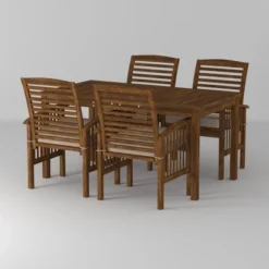 Ravenscroft 5pc Acacia Wood Patio Dining Set - Saracina Home -Furniture Store GUEST a556a025 d85f 42c0 8fc9 3618bb07679d