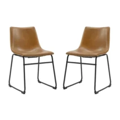Set Of 2 Laslo Modern Upholstered Faux Leather Dining Chairs - Saracina Home -Furniture Store GUEST a575f745 32e2 4880 af78 c97be1dbada8