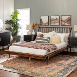 Boho Solid Wood Spindle Platform Bed - Saracina Home -Furniture Store GUEST a59e04b0 9472 44a4 aa47 43be053d19eb