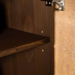 58" Modern Boho Solid Pine Wood Closed Storage Sideboard Brown - Saracina Home -Furniture Store GUEST a63799b1 c1ca 4847 bcdd e5e77622eeeb