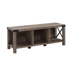 Sophie Rustic Industrial X Frame Entry Bench With 3 Cubbies - Saracina Home -Furniture Store GUEST a863c7e7 77d8 4b46 879e 3c5bb644f8d5