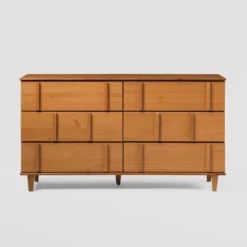 Modern Vertical Accent Solid Wood 6 Drawer Double Dresser - Saracina Home -Furniture Store GUEST a9a10edd 8873 4c3b abef 421345c78f2d