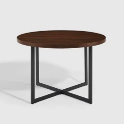 Modern 42" Round Intersecting Leg Dining Table Dark Walnut - Saracina Home -Furniture Store GUEST ac77ab4c 5a31 4145 acdb 916083ac6e74