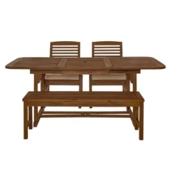 Ravenscroft 4pc Extendable Acacia Wood Outdoor Dining Set - Saracina Home -Furniture Store GUEST aceba1fb ced7 4574 a6c3 679b568def71