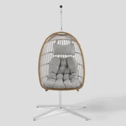 Toluca Hanging Outdoor Boho Egg Chair With Cushion - Saracina Home -Furniture Store GUEST ad461551 95ac 42b6 abb8 823b2399366c