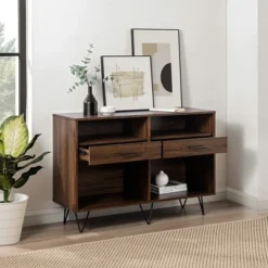 Modern Hairpin Leg Storage Console Table - Saracina Home -Furniture Store GUEST ae1cec53 f20e 4fa0 8177 fd4d1768ea44