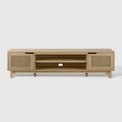 Modern Boho Storage TV Stand For TVs Up To 80" With Rattan Doors - Saracina Home -Furniture Store GUEST b0d8acef 9f03 4235 95e4 57c3710f0a4e