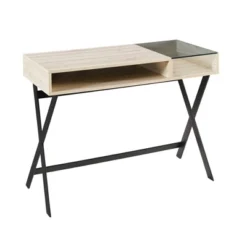 Modern Mixed Material Open Storage Computer Desk - Saracina Home -Furniture Store GUEST b3700ef0 1157 4384 b771 6bd17b4cdbd9