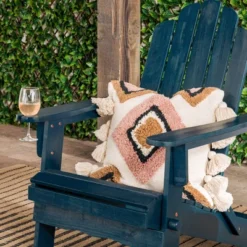 Genovia Transitional Acacia Wood Outdoor Adirondack Chair With Wine Holder - Saracina Home -Furniture Store GUEST b420c004 5b86 4911 b3e8 3e24602fcde7