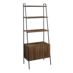 72" Open Shelf And Closed Storage Cabinet Ladder Bookcase - Saracina Home -Furniture Store GUEST b4c9708c 2fe3 4654 9c06 b27773a6d3bc