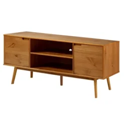 Solid Wood Mid-Century Modern TV Stand For TVs Up To 80" - Saracina Home -Furniture Store GUEST b4ef855d 4d09 4e84 b45e 237d42433b01