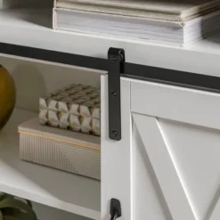 Transitional Sliding Barndoor Highboy TV Stand For TVs Up To 58" - Saracina Home -Furniture Store GUEST b5a3e537 90f4 4e58 a208 0c36538d1d04