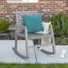 Slatted Chevron Acacia Wood Patio Rocking Chair - Saracina Home
