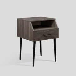 Modern 1 Drawer Angled Side Table - Saracina Home -Furniture Store GUEST b736eb41 e6d5 4b13 a83e a23c9665cf46