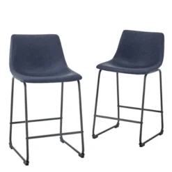 Set Of 2 Laslo Modern Upholstered Faux Leather Counter Height Barstools - Saracina Home -Furniture Store GUEST b771f0ef 4807 4ad4 8feb 07d14768c05d