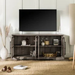 Avalene Modern Farmhouse 4 Door Glass Window Pane TV Stand For TVs Up To 65" - Saracina Home 22 Avalene Modern Farmhouse 4 Door Glass Window Pane TV Stand For TVs Up To 65" - Saracina Home -Furniture Store GUEST b77f57f2 2470 40f8 bfe9 8dc0943c5dfc