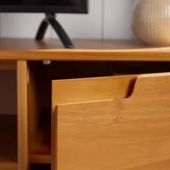 Solid Wood Mid-Century Modern TV Stand For TVs Up To 80" - Saracina Home -Furniture Store GUEST b78e54f7 947a 4b3c 9e8b b3b9f13c7373