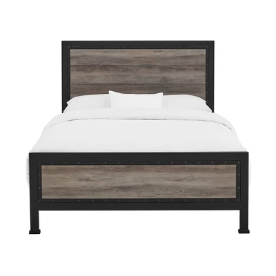 Queen Industrial Wood And Metal Bed - Saracina Home 2 Queen Industrial Wood And Metal Bed - Saracina Home - Image 2