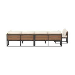 4pc Metal & Wood All Weather Patio Sectional Set - Natural - Saracina Home -Furniture Store GUEST b94104d7 4632 4941 9fa9 03916e0b92c6