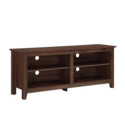 Transitional 4 Cubby Wood Open Storage TV Stand For TVs Up To 65"- Saracina Home -Furniture Store GUEST b9ce9b3d c9e3 4cd0 ada4 ca03526caed5