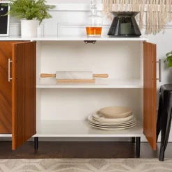 Angelo Modern Bookmatch 4 Door Sideboard - Saracina Home -Furniture Store GUEST ba89d678 8dd9 46a1 8251 7f415b864885