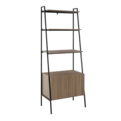72" Open Shelf And Closed Storage Cabinet Ladder Bookcase - Saracina Home -Furniture Store GUEST bb53bc77 9ac3 477a ab20 0e515d00902d