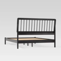 Saracina Home Queen MidCentury Modern Solid Wood Bed With Framed Spindle Headboard -Furniture Store GUEST bba5191a 9785 48f5 a840 c0f3d8cf3650