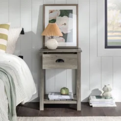 June Rustic Transitional Square Nightstand With Lower Shelf - Saracina Home 19 June Rustic Transitional Square Nightstand With Lower Shelf - Saracina Home -Furniture Store GUEST bc00efcd 1744 4898 93dd 51d6b7f61f15