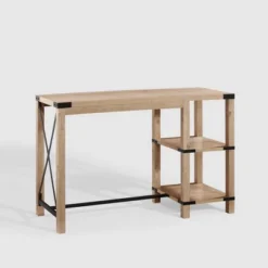 Rustic Farmhouse Metal X Kitchen Island With Shelves - Saracina Home -Furniture Store GUEST bc518832 710f 4770 989b 5c9d5ab59a90