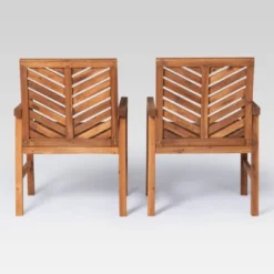 5pc Slatted Chevron Acacia Wood Patio Dining Set - Saracina Home -Furniture Store GUEST c077f985 f50e 4ae9 a70d b89e87555da4