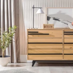 Modern 6 Drawer Double Dresser With Long Handles - Saracina Home 26 Modern 6 Drawer Double Dresser With Long Handles - Saracina Home -Furniture Store GUEST c279e89d b229 43e8 ad31 a6553ffcc546
