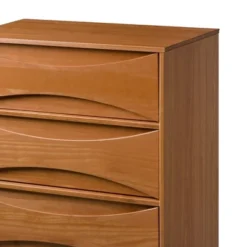 Mid-Century Modern Contoured 5 Drawer Chest Of Drawers - Saracina Home -Furniture Store GUEST c27c7fcf f0c0 42b6 8b83 888be9d75160