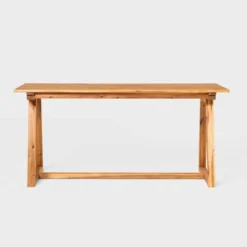 Saracina Home 66" Modern Slatted Rectangle Outdoor Dining Table With Trapezoid Legs -Furniture Store GUEST c35fd695 0b5d 4738 9224 23dafac97cf4