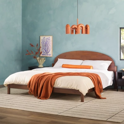 Saracina Home King Boho Arched Headboard Solid Pine Bed 1 Saracina Home King Boho Arched Headboard Solid Pine Bed