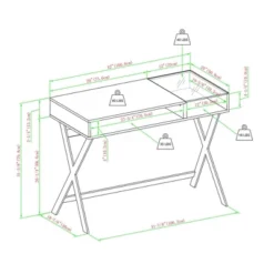 Modern Mixed Material Open Storage Computer Desk - Saracina Home -Furniture Store GUEST c3d8ed95 ff96 4e65 9af9 0c9c2c1c22e3