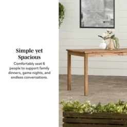 Acacia Wood Patio Simple Rectangle Dining Table - Saracina Home -Furniture Store GUEST c5cbf926 da7e 43c6 8e49 79761686ac04