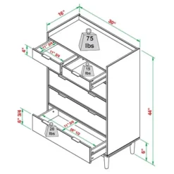 Mid-Century Modern Solid Wood 6 Drawer Vertical Dresser - Saracina Home 38 Mid-Century Modern Solid Wood 6 Drawer Vertical Dresser - Saracina Home -Furniture Store GUEST c61ba0fa 135e 47de 9250 5e732e67fd91