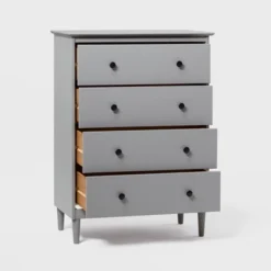 Stiva Classic Mid-Century Modern Vertical 4 Drawer Dresser Gray - Saracina Home -Furniture Store GUEST c6d60492 56f3 4f0f 8f26 9a44ebfeb42d