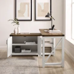 Farmhouse Rustic L Shaped Desk With Storage - Saracina Home -Furniture Store GUEST c7ccdabf 2d3d 4727 baa5 0f1816bdbce7