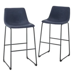 Set Of 2 Laslo Modern Upholstered Faux Leather Barstools - Saracina Home -Furniture Store GUEST c8a50b3f e53f 45a3 9849 a53a3762f432
