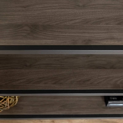 Modern Industrial X Frame Metal And Wood Media Bookshelf - Saracina Home 5 Modern Industrial X Frame Metal And Wood Media Bookshelf - Saracina Home - Image 5