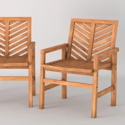 2pk Slatted Chevron Acacia Wood Patio Chairs - Saracina Home 33 2pk Slatted Chevron Acacia Wood Patio Chairs - Saracina Home -Furniture Store GUEST ca9c3fbc 1512 40f2 add5 06b7a05bd59e