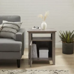 Transitional Classic Windowpane Storage Side Table - Saracina Home -Furniture Store GUEST cbb37e54 c745 4571 a7b5 4aeb205775c7