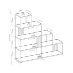 55.5" Modern 4 Shelf With Metal Bar Room Divider Bookcase Coastal Oak/Black - Saracina Home -Furniture Store GUEST cc7da339 0cfb 4594 9f54 82cb5df98f11