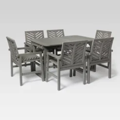 7pc Slatted Extendable Acacia Wood Patio Dining Set - Saracina Home -Furniture Store GUEST ccec9c28 af04 46c7 a4f0 9c8b4675b205
