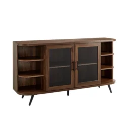 Mid-Century Modern Glass Double Door Curved Sideboard - Saracina Home -Furniture Store GUEST ce4914fa 6105 4974 a2e8 87117c0896f8