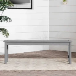 Ravenscroft Modern Boho Acacia Wood Slat Top Outdoor Dining Bench - Gray Wash - Saracina Home -Furniture Store GUEST ce52635a 6f20 41d2 9ffc 8f6d710ef542